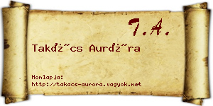 Takács Auróra névjegykártya
